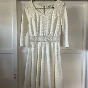 American Rag Cie White Textured Dress Crochet Women's Size Medium Feminine